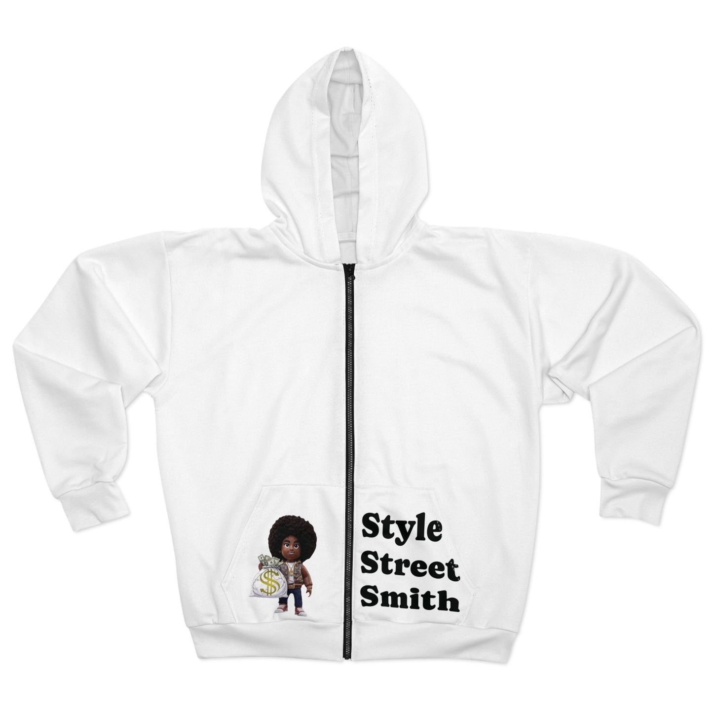 StyleStreetSmith Unisex Zip Hoodie, Street Style Hooded Sweatshirt, Fashion Statement Jacket, Urban Cool Outerwear, Hipster Apparel