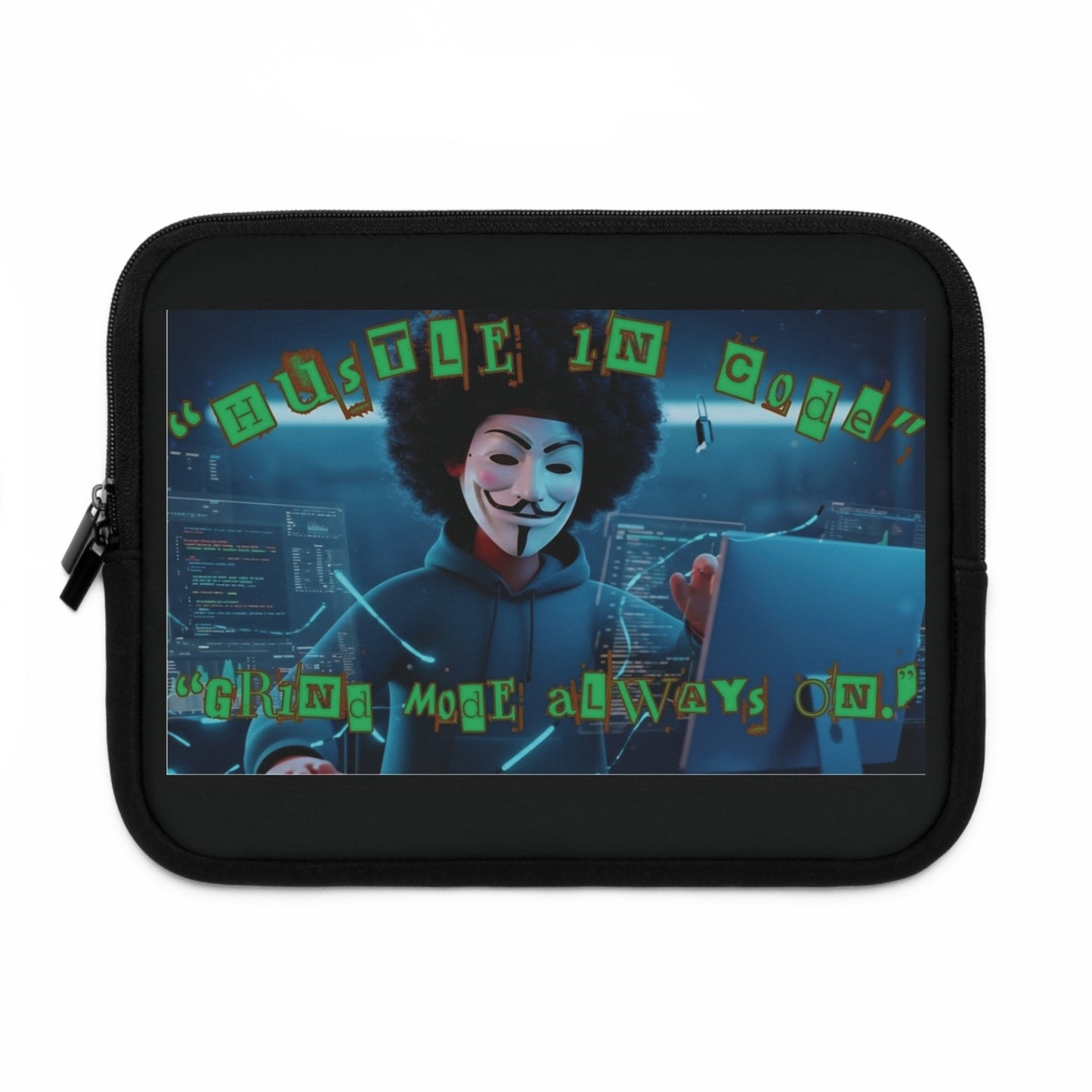 Hustle in Code Laptop Sleeve, Tech Accessories, Gift for Programmers, Cybersecurity Laptop Case, Stylish Computer Sleeve