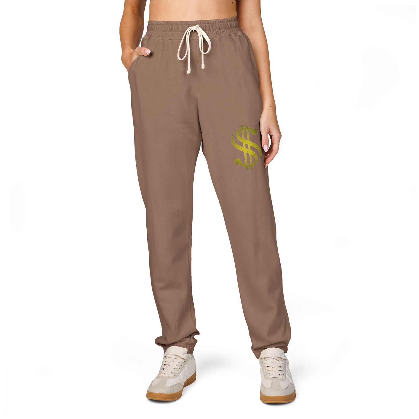 Vibrant Dollar Sign Fleece Sweatpants - Cozy Unisex Lounge Pants, Casual Wear, Gift for Him/Her, Street Style, Relaxation Outfit