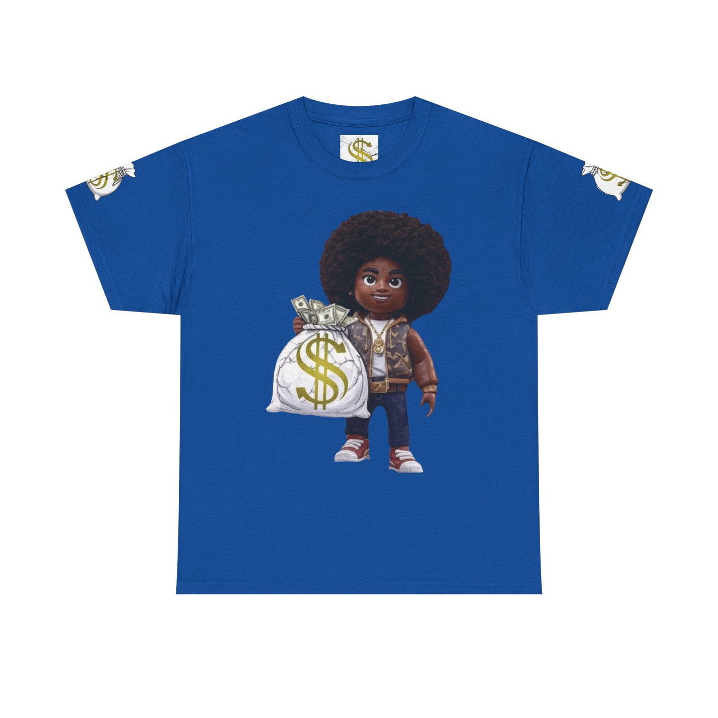 Unisex Heavy Cotton Tee - Hustle Up Get the Bag, Graphic T-Shirt, Motivational Shirt, Entrepreneur Gift, Inspiring Tee, Work Hard Tee