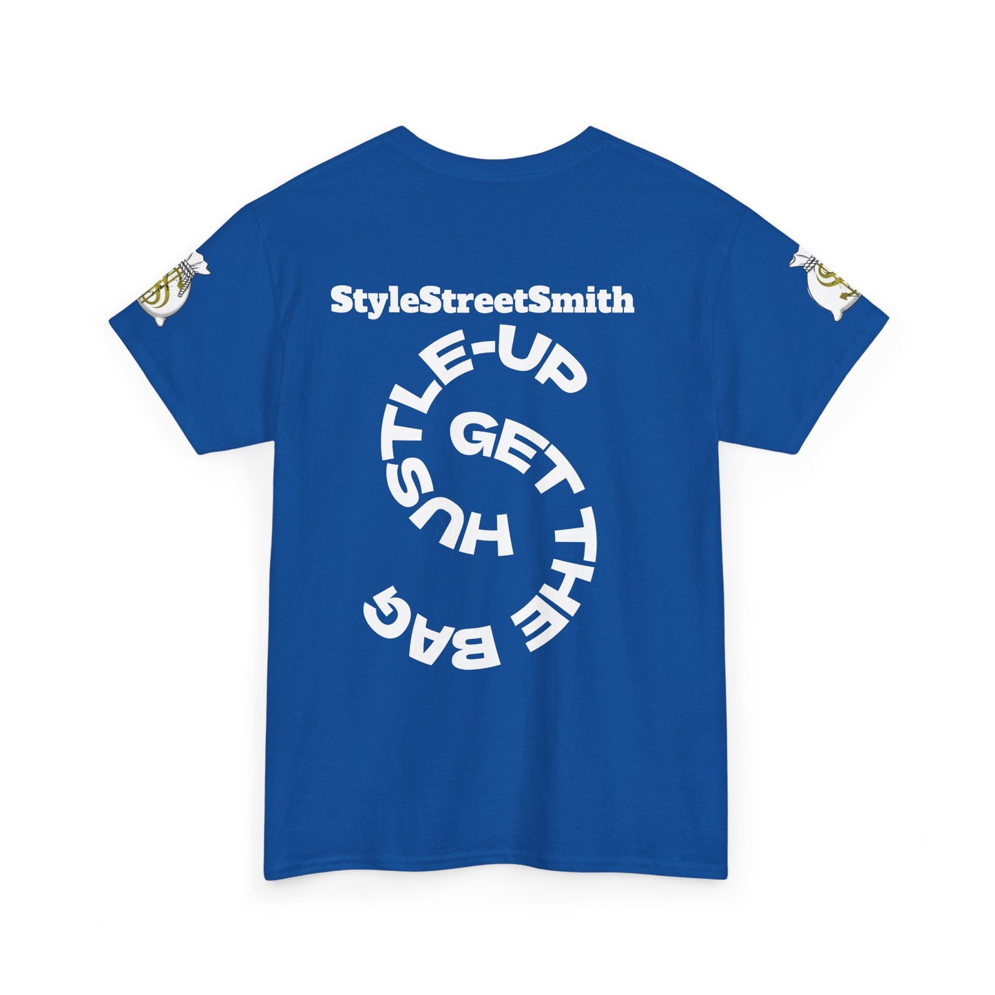 Unisex Heavy Cotton Tee - Hustle Up Get the Bag, Graphic T-Shirt, Motivational Shirt, Entrepreneur Gift, Inspiring Tee, Work Hard Tee