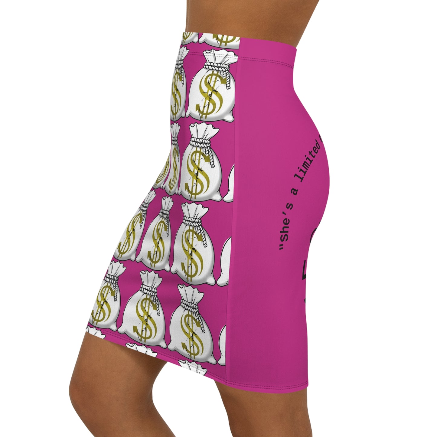 Pencil Skirt, Limited Edition Quote Design, Women's Fashion, Office Wear, Gift for Her, Work Attire, Unique Apparel