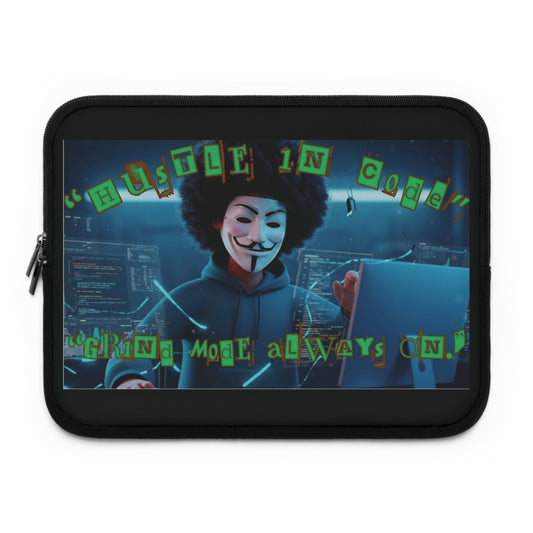Hustle in Code Laptop Sleeve, Tech Accessories, Gift for Programmers, Cybersecurity Laptop Case, Stylish Computer Sleeve