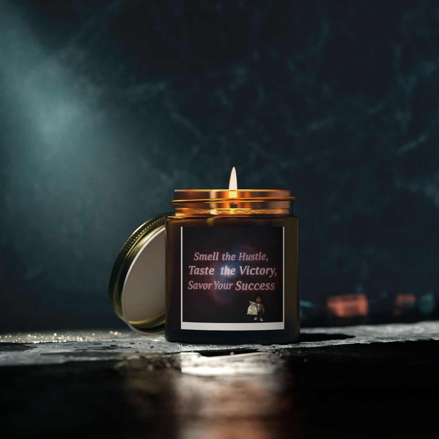 Inspirational Scented Candle - Smell the Hustle, Taste the Victory, Motivational Gift, Home Decor, Relaxation, Self-Care, [...]