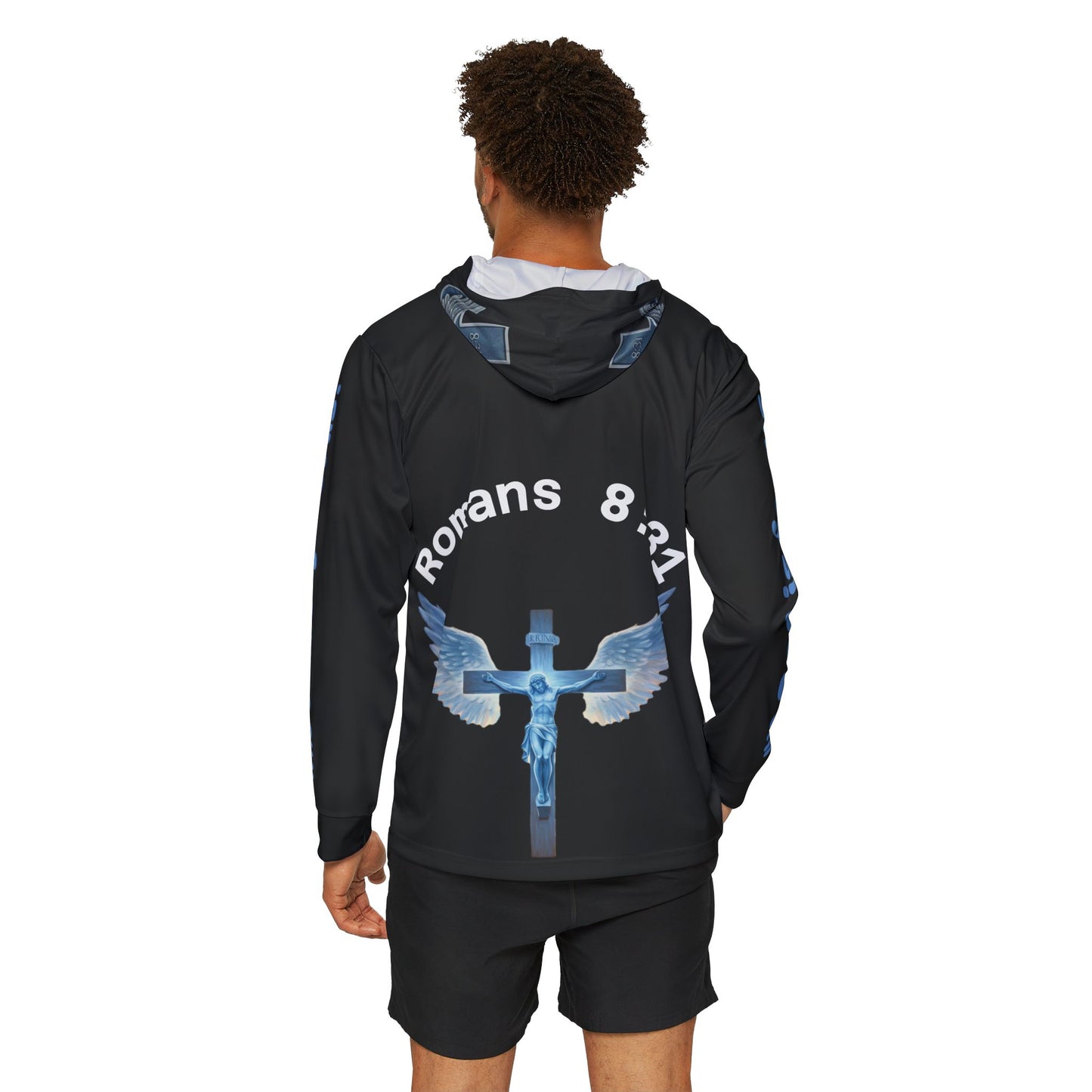 Hoodie, Inspirational Bible Quote Design, Christian Sweatshirt, Sports Warmup Jacket, Gift for Him, Athlete Pullover, Workout Outerwear