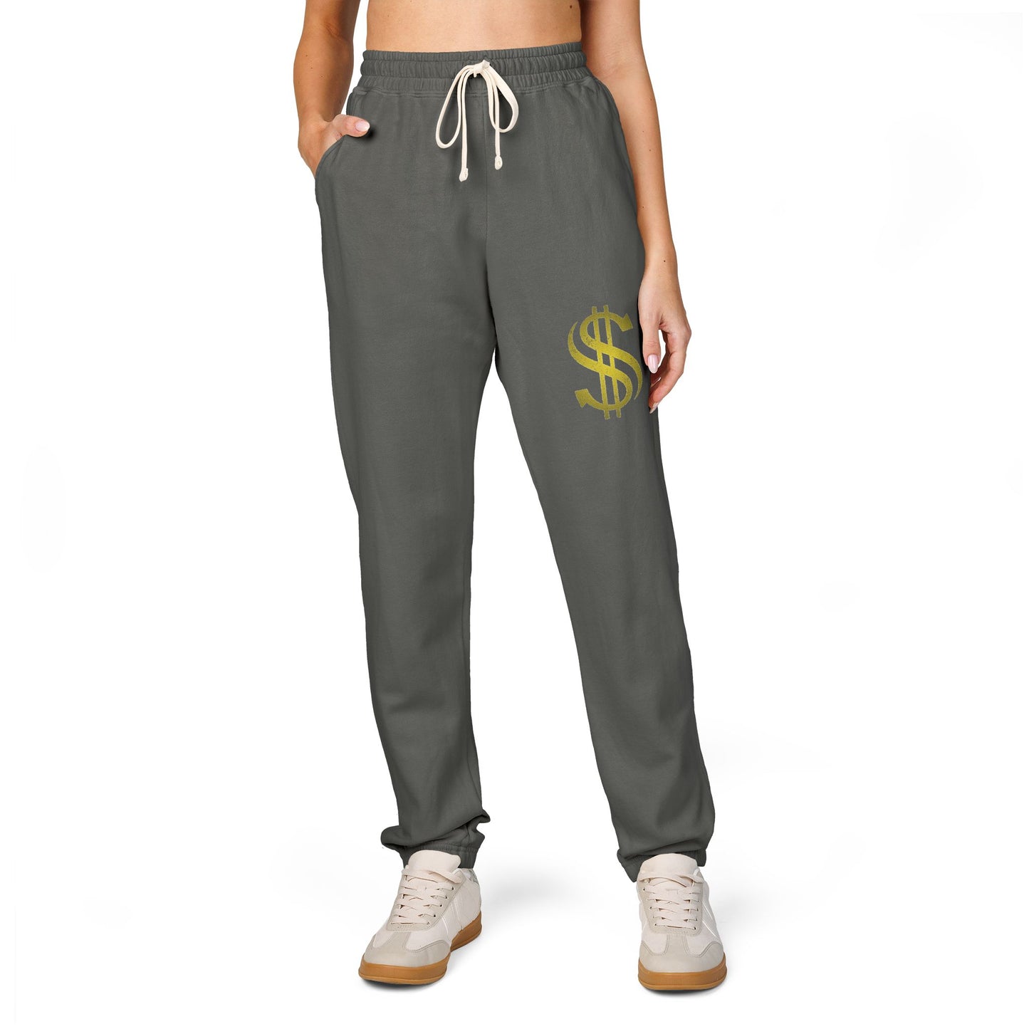 Vibrant Dollar Sign Fleece Sweatpants - Cozy Unisex Lounge Pants, Casual Wear, Gift for Him/Her, Street Style, Relaxation Outfit