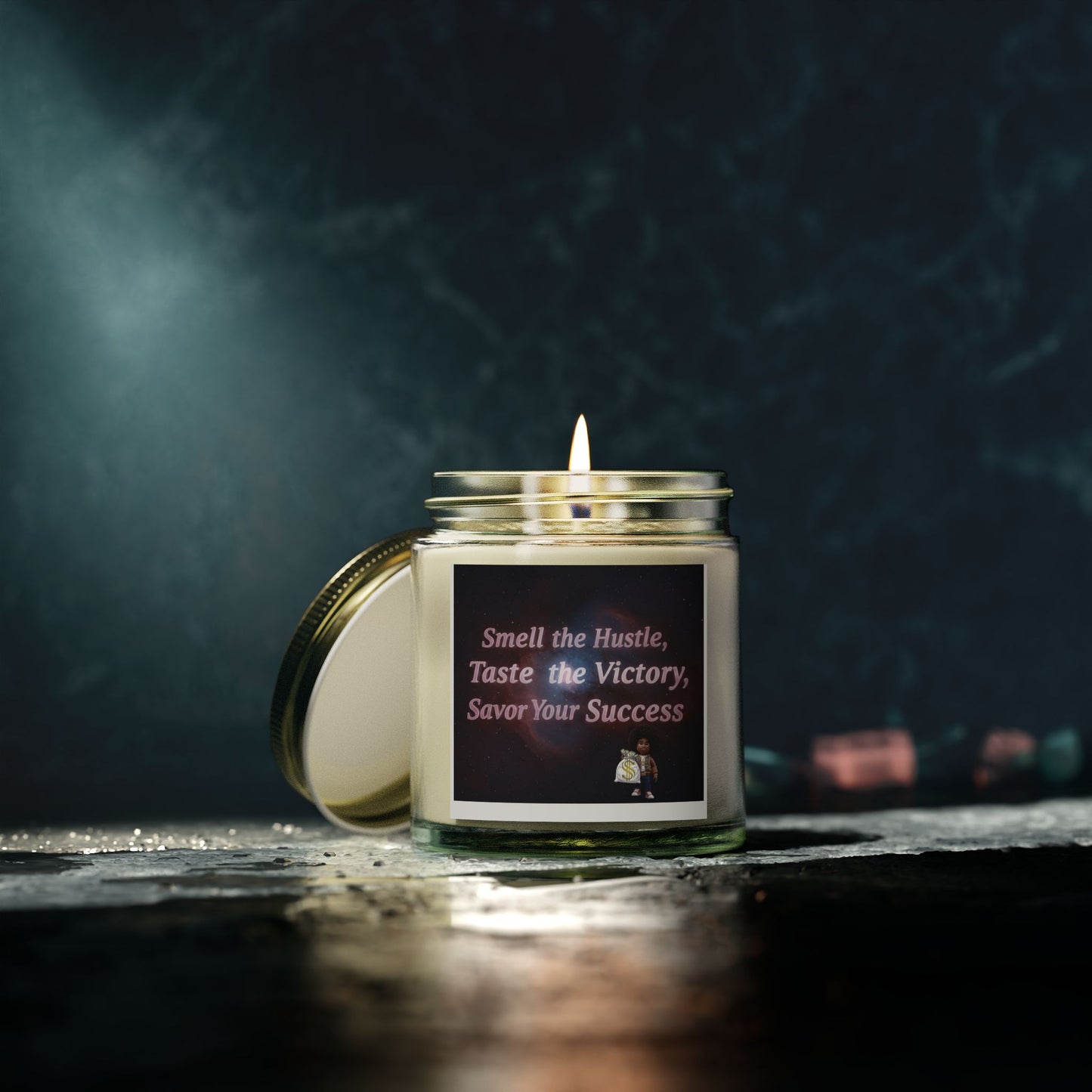 Inspirational Scented Candle - Smell the Hustle, Taste the Victory, Motivational Gift, Home Decor, Relaxation, Self-Care, [...]