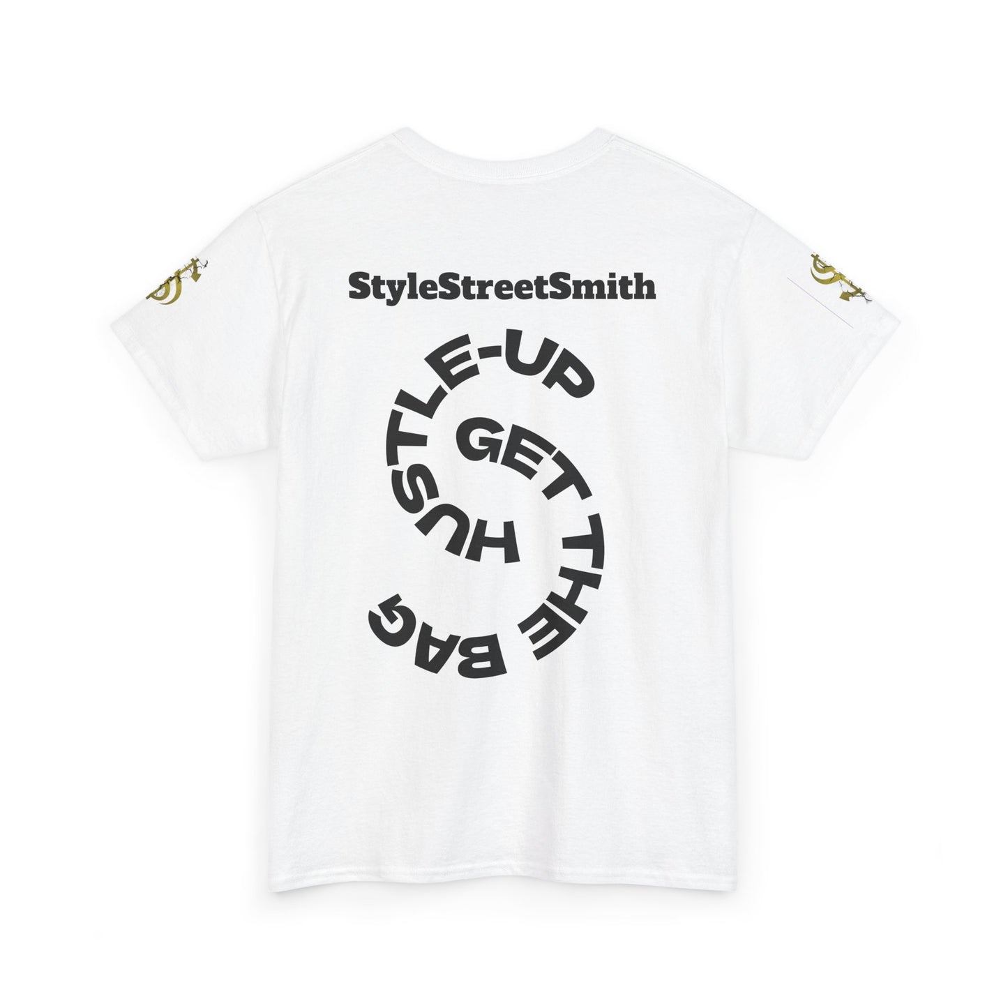 Unisex Heavy Cotton Tee - Hustle Up Get the Bag, Graphic T-Shirt, Motivational Shirt, Entrepreneur Gift, Inspiring Tee, Work Hard Tee