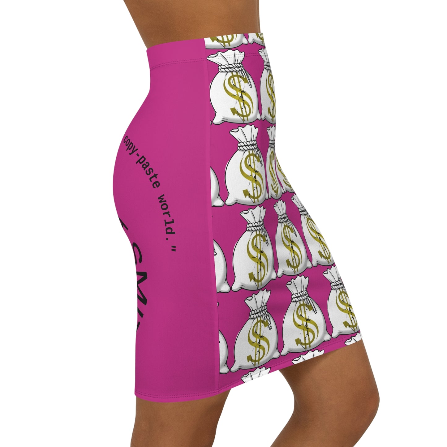 Pencil Skirt, Limited Edition Quote Design, Women's Fashion, Office Wear, Gift for Her, Work Attire, Unique Apparel