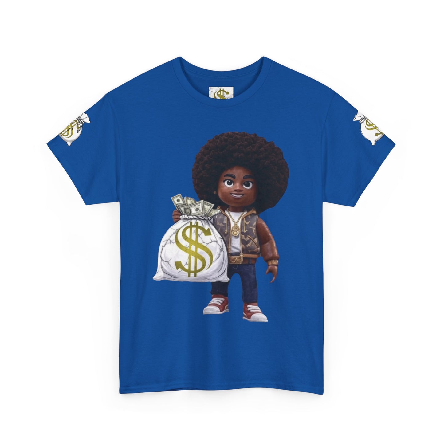 Unisex Heavy Cotton Tee - Hustle Up Get the Bag, Graphic T-Shirt, Motivational Shirt, Entrepreneur Gift, Inspiring Tee, Work Hard Tee