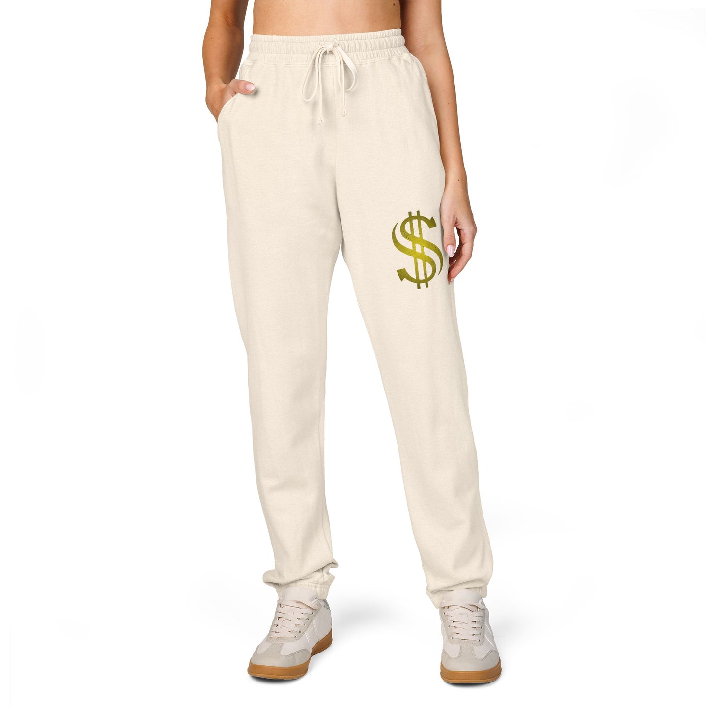 Vibrant Dollar Sign Fleece Sweatpants - Cozy Unisex Lounge Pants, Casual Wear, Gift for Him/Her, Street Style, Relaxation Outfit