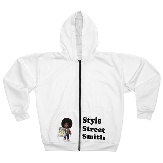 StyleStreetSmith Unisex Zip Hoodie, Street Style Hooded Sweatshirt, Fashion Statement Jacket, Urban Cool Outerwear, Hipster Apparel