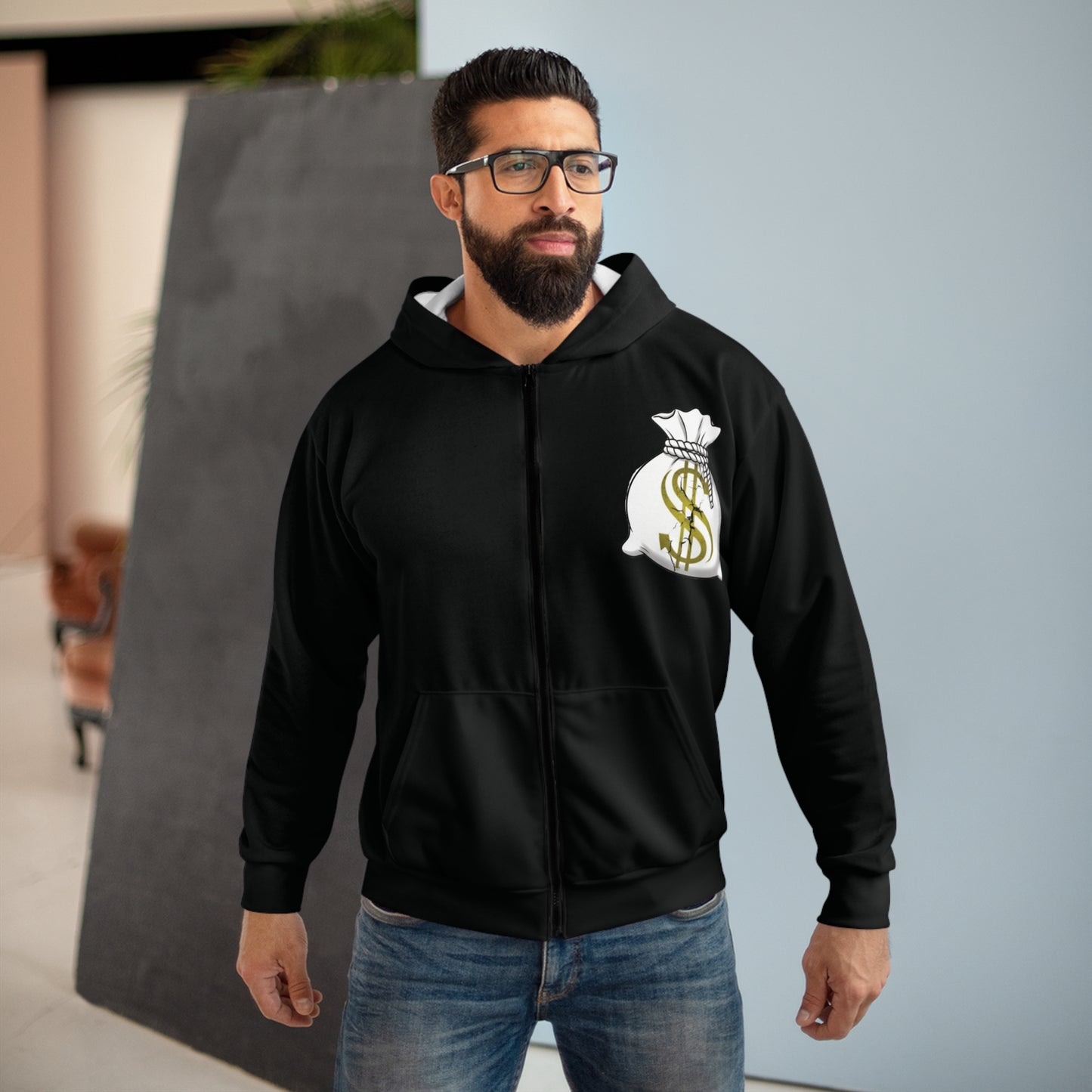 Street Hustle Unisex Zip Hoodie - Urban Style, City Vibes, Hip Hop Fashion, Hustler Attitude, Urban Clothing