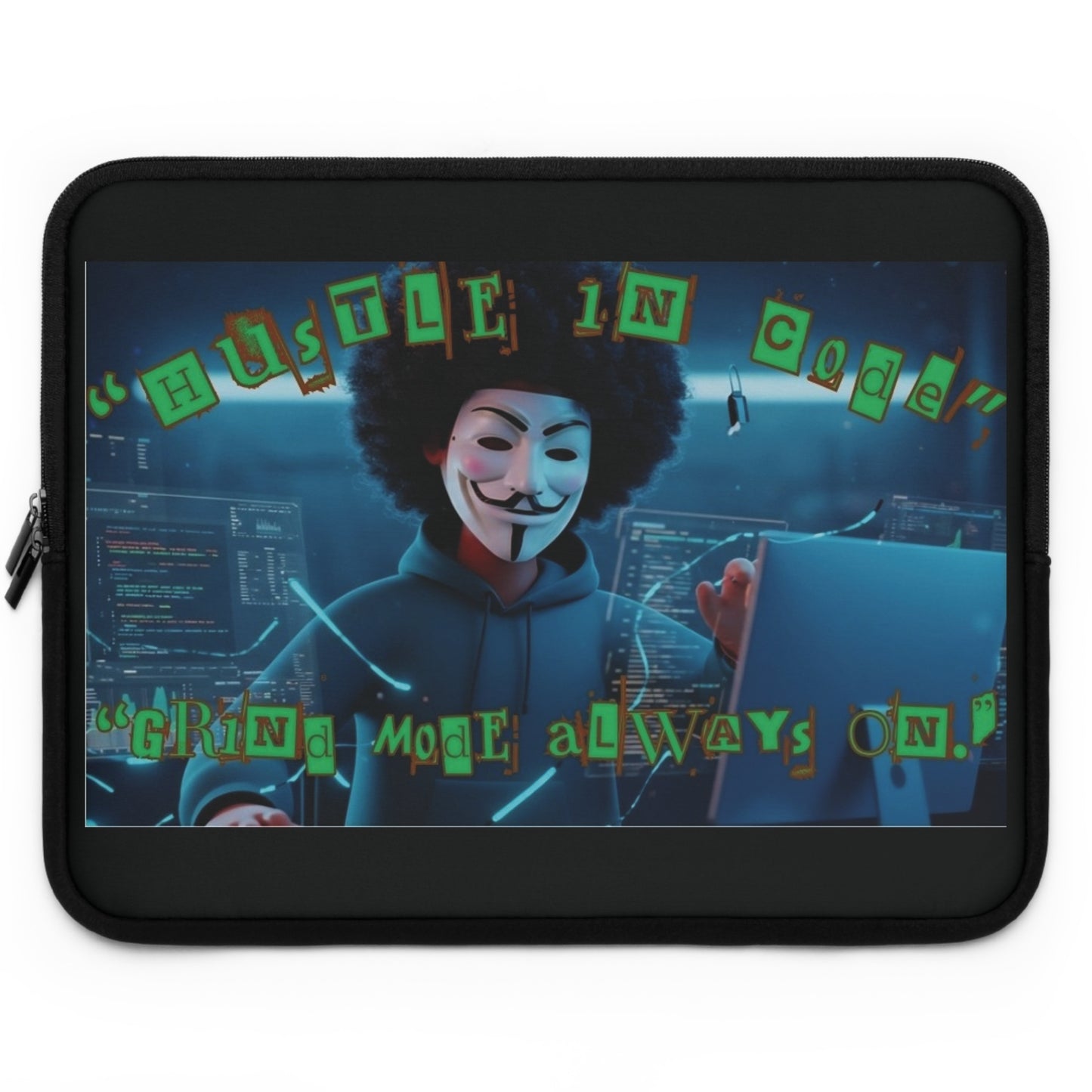 Hustle in Code Laptop Sleeve, Tech Accessories, Gift for Programmers, Cybersecurity Laptop Case, Stylish Computer Sleeve