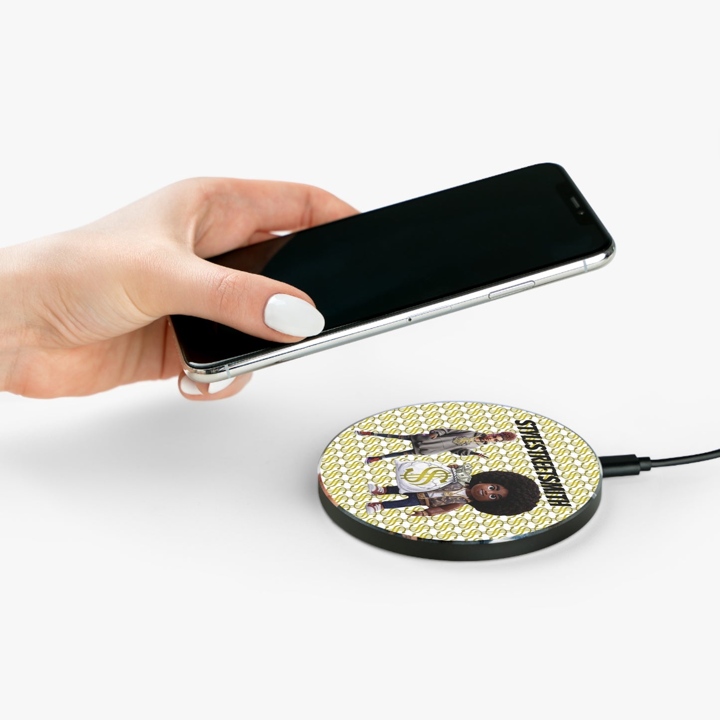 Trendy Wireless Charger with Stylish Street Art Design - Perfect for Urban Lifestyle