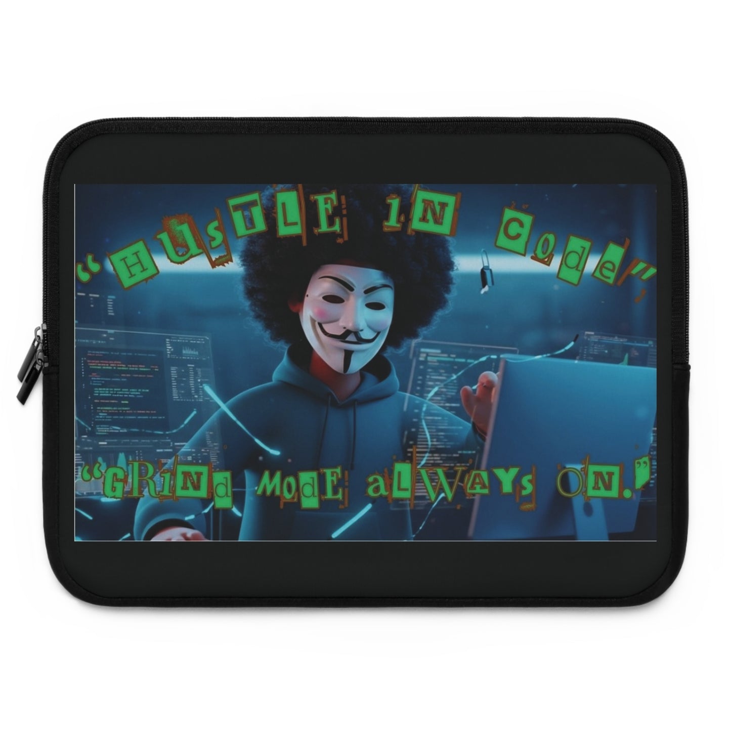 Hustle in Code Laptop Sleeve, Tech Accessories, Gift for Programmers, Cybersecurity Laptop Case, Stylish Computer Sleeve