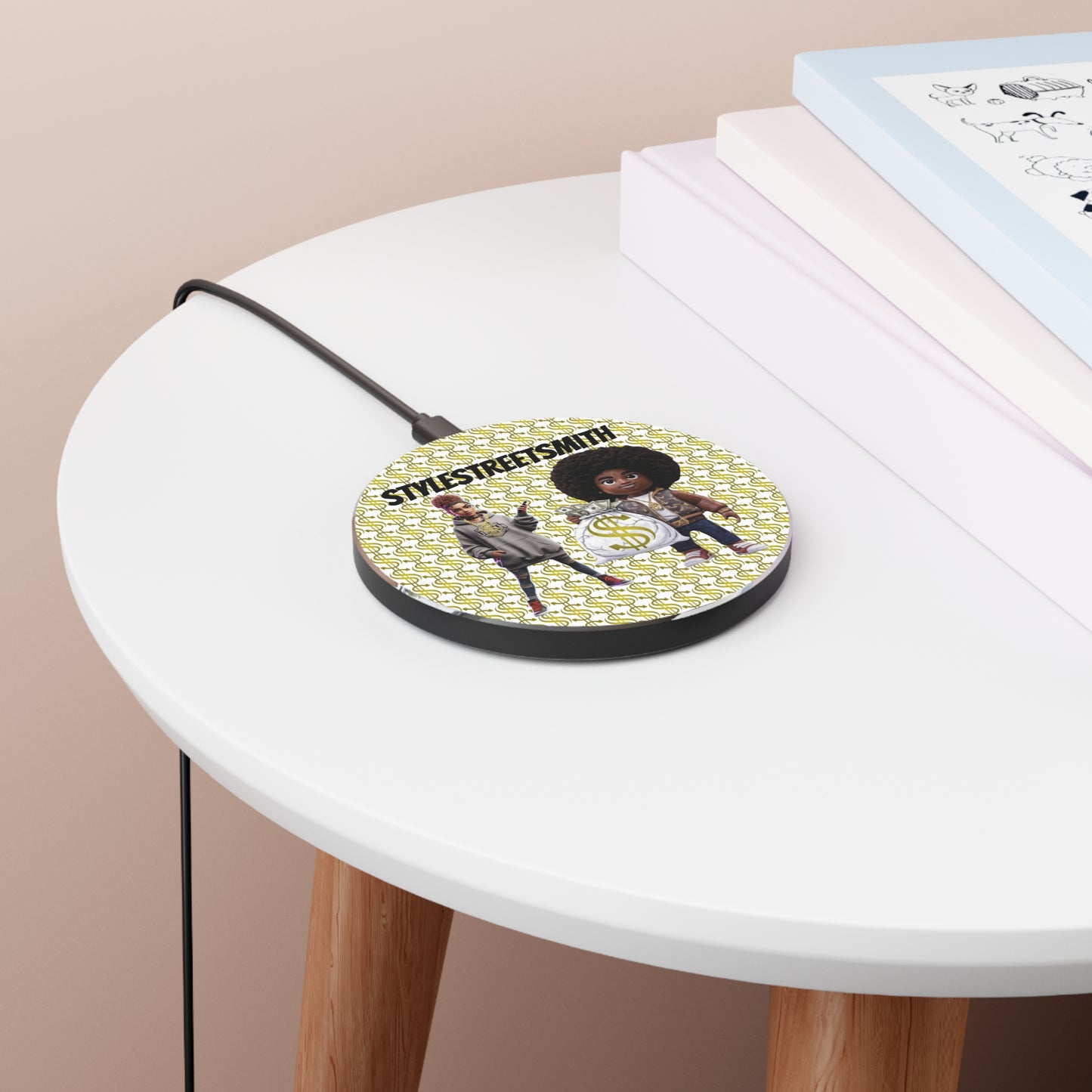 Trendy Wireless Charger with Stylish Street Art Design - Perfect for Urban Lifestyle