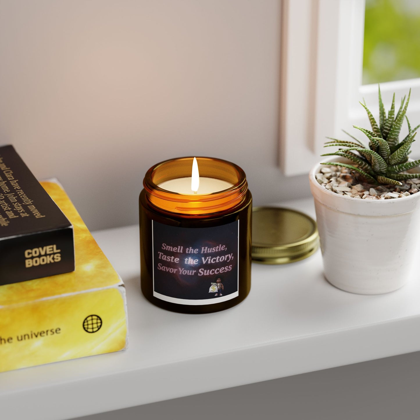 Inspirational Scented Candle - Smell the Hustle, Taste the Victory, Motivational Gift, Home Decor, Relaxation, Self-Care, [...]