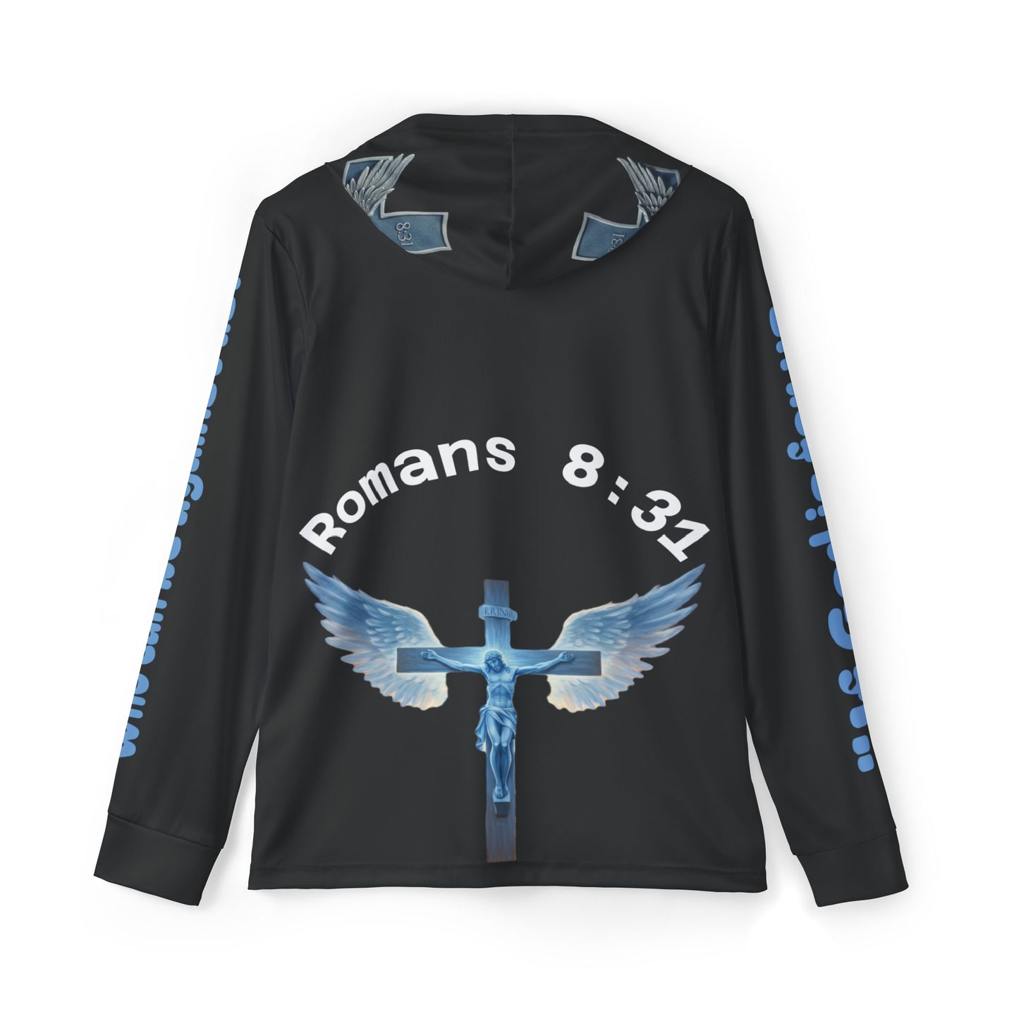 Hoodie, Inspirational Bible Quote Design, Christian Sweatshirt, Sports Warmup Jacket, Gift for Him, Athlete Pullover, Workout Outerwear