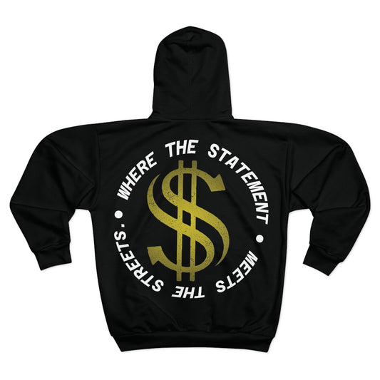 Street Hustle Unisex Zip Hoodie - Urban Style, City Vibes, Hip Hop Fashion, Hustler Attitude, Urban Clothing