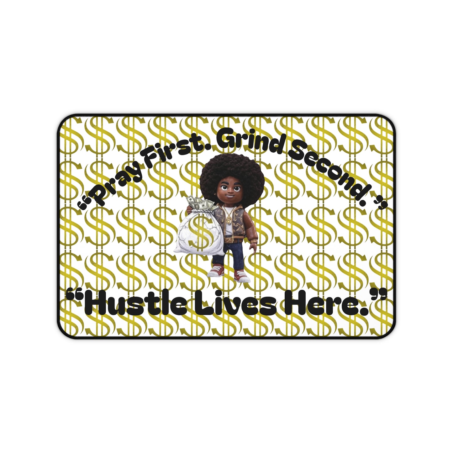 Motivational Desk Mat - Hustle Lives Here | Office Decor, Work From Home Gift, Inspirational Accessory, Productivity Boost