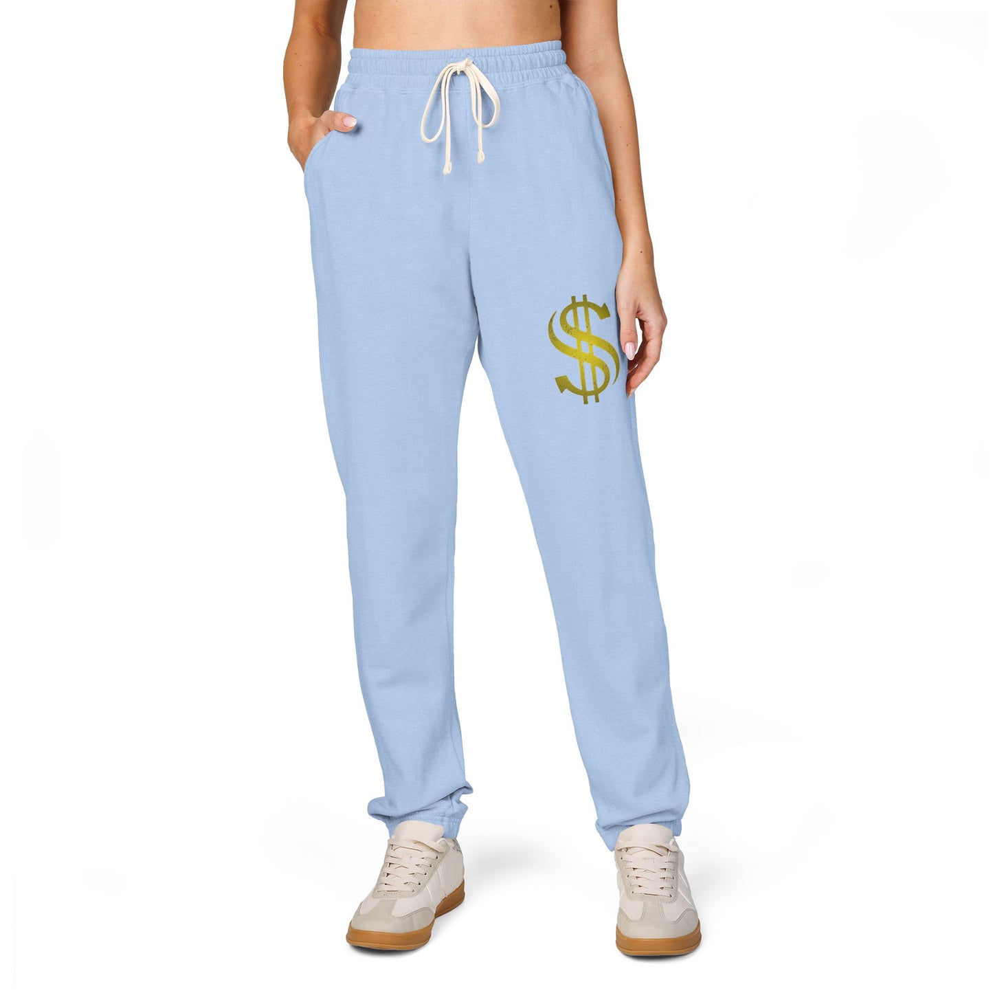 Vibrant Dollar Sign Fleece Sweatpants - Cozy Unisex Lounge Pants, Casual Wear, Gift for Him/Her, Street Style, Relaxation Outfit