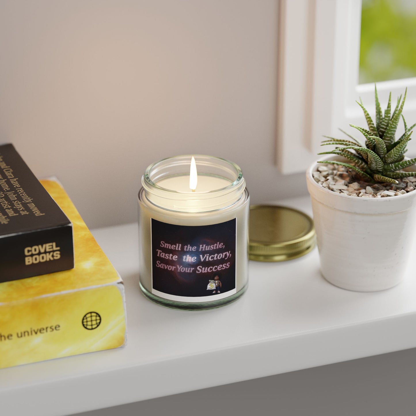 Inspirational Scented Candle - Smell the Hustle, Taste the Victory, Motivational Gift, Home Decor, Relaxation, Self-Care, [...]